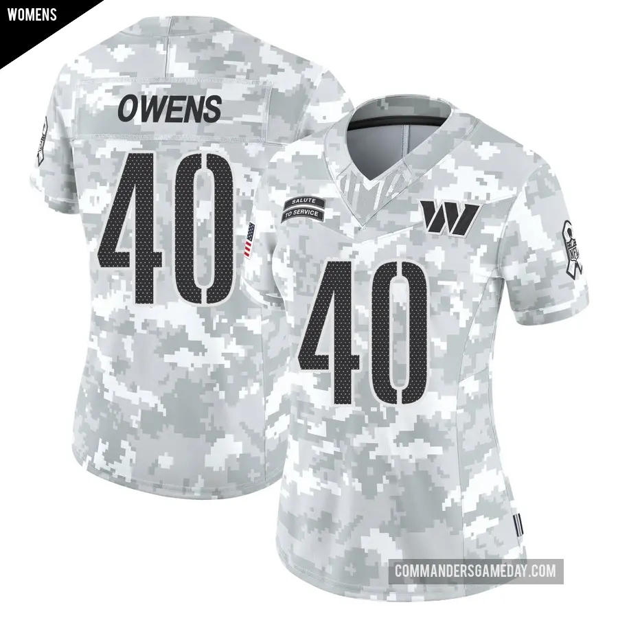 Women's Washington Commanders ＃40 Tyler Owens Arctic Camo Limited 2024 Salute to Service Jersey