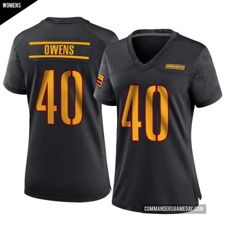 Women's Washington Commanders ＃40 Tyler Owens Black Game Alternate Jersey