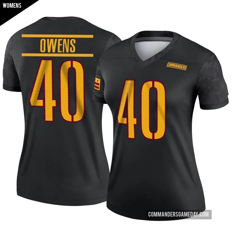 Women's Washington Commanders ＃40 Tyler Owens Black Legend Alternate Jersey