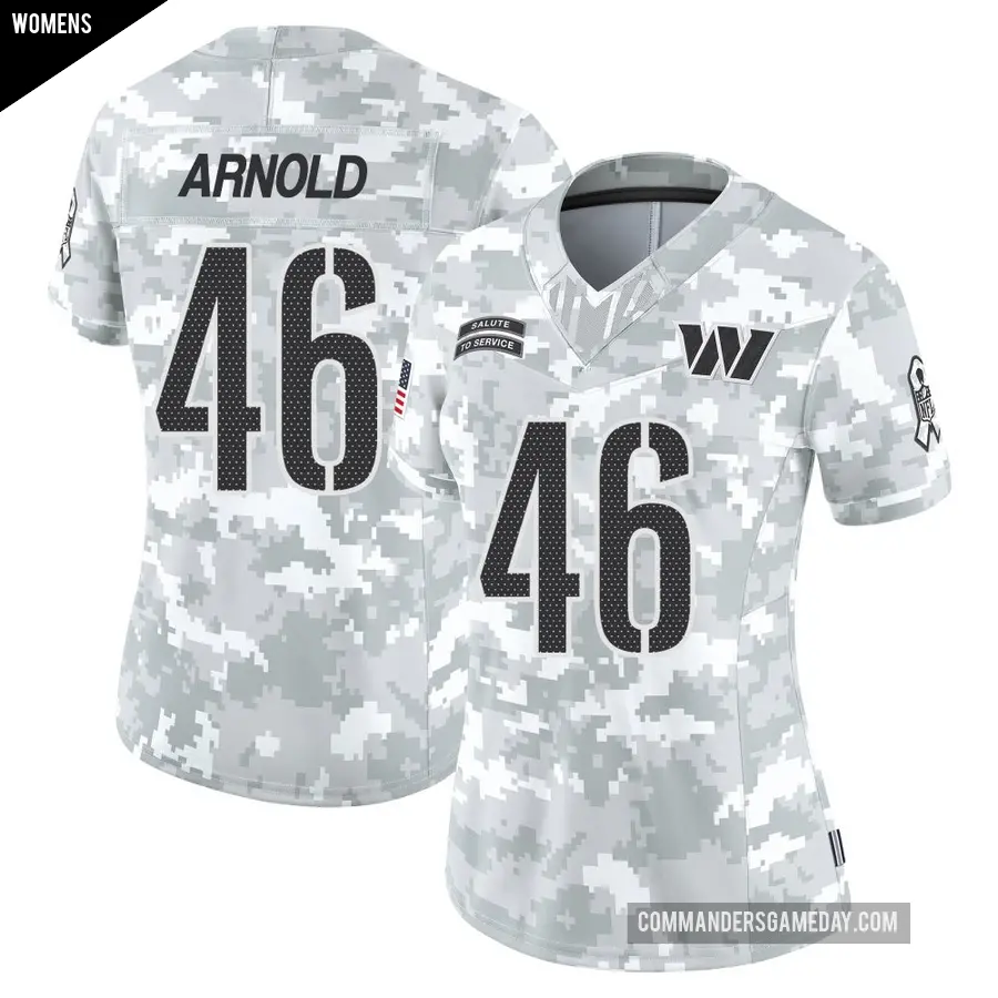 Women's Washington Commanders ＃46 Kam Arnold Arctic Camo Limited 2024 Salute to Service Jersey