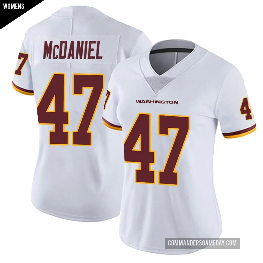Women's Washington Commanders ＃47 Robert McDaniel White Limited Vapor Untouchable Jersey