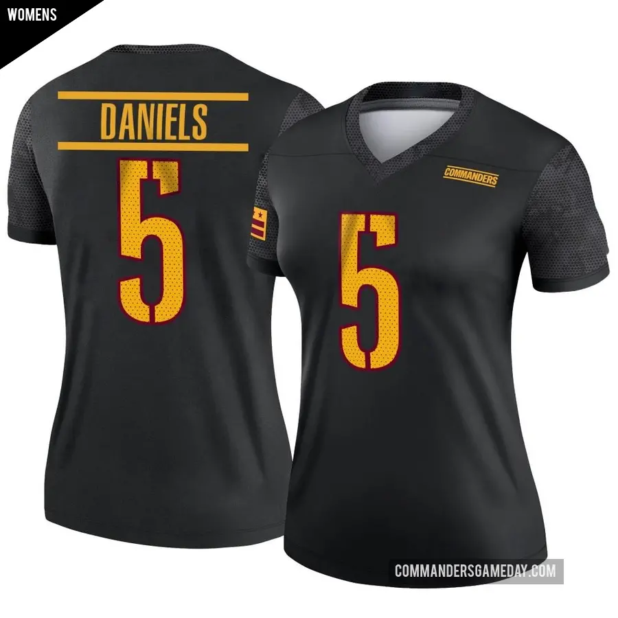 Women's Washington Commanders ＃5 Jayden Daniels Black Legend Alternate Jersey