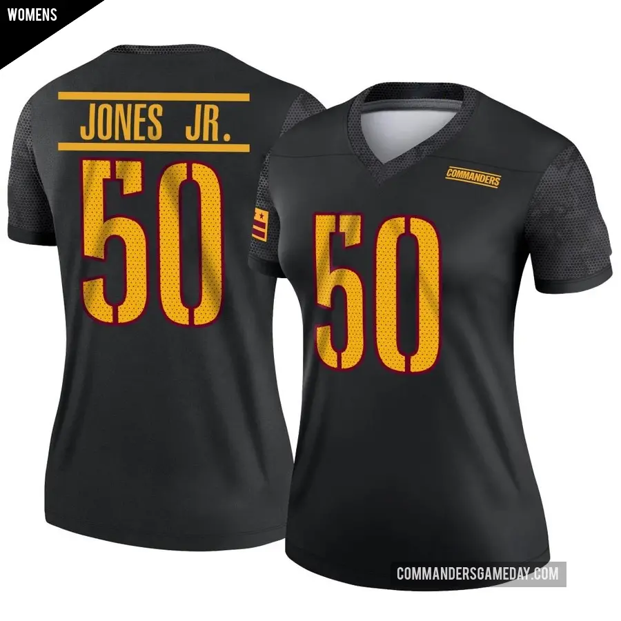 Women's Washington Commanders ＃50 Andre Jones Jr. Black Legend Alternate Jersey