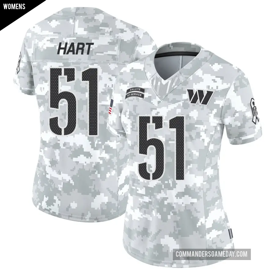 Women's Washington Commanders ＃51 Bobby Hart Arctic Camo Limited 2024 Salute to Service Jersey