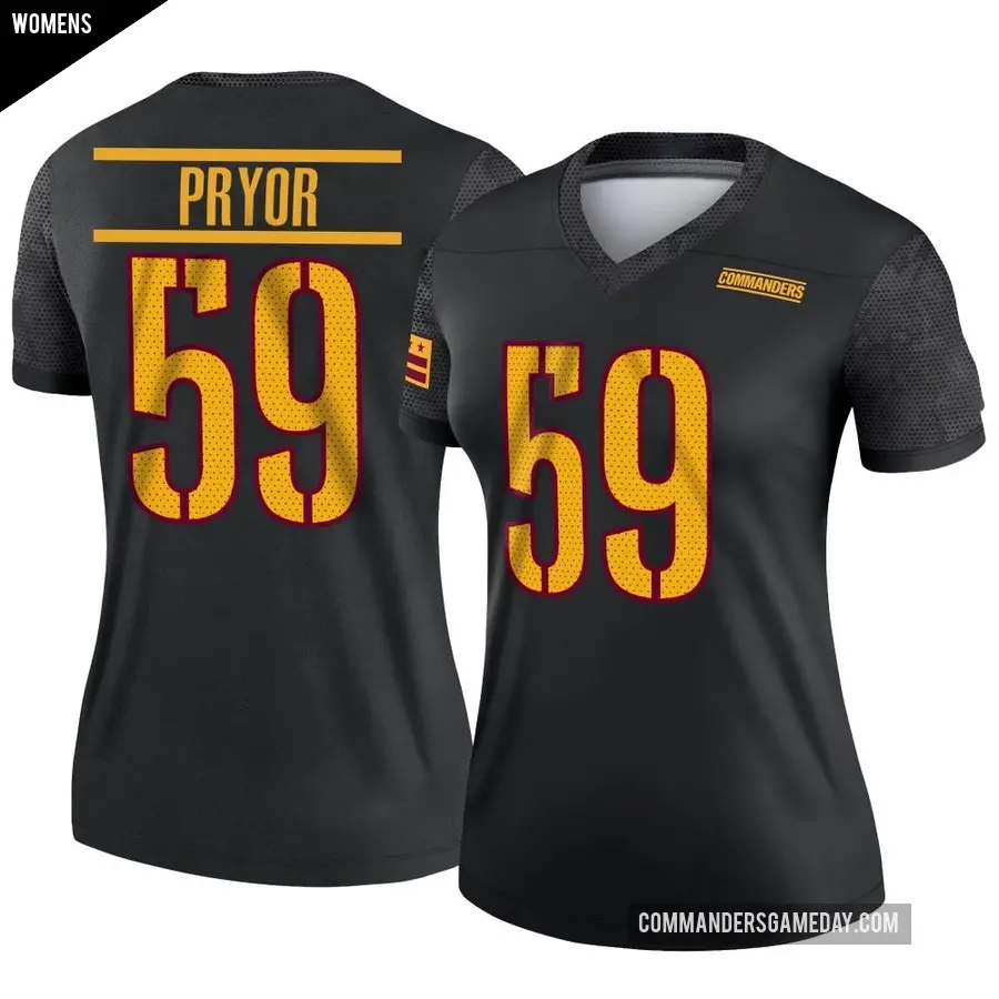 Women's Washington Commanders ＃59 Joshua Pryor Black Legend Alternate Jersey