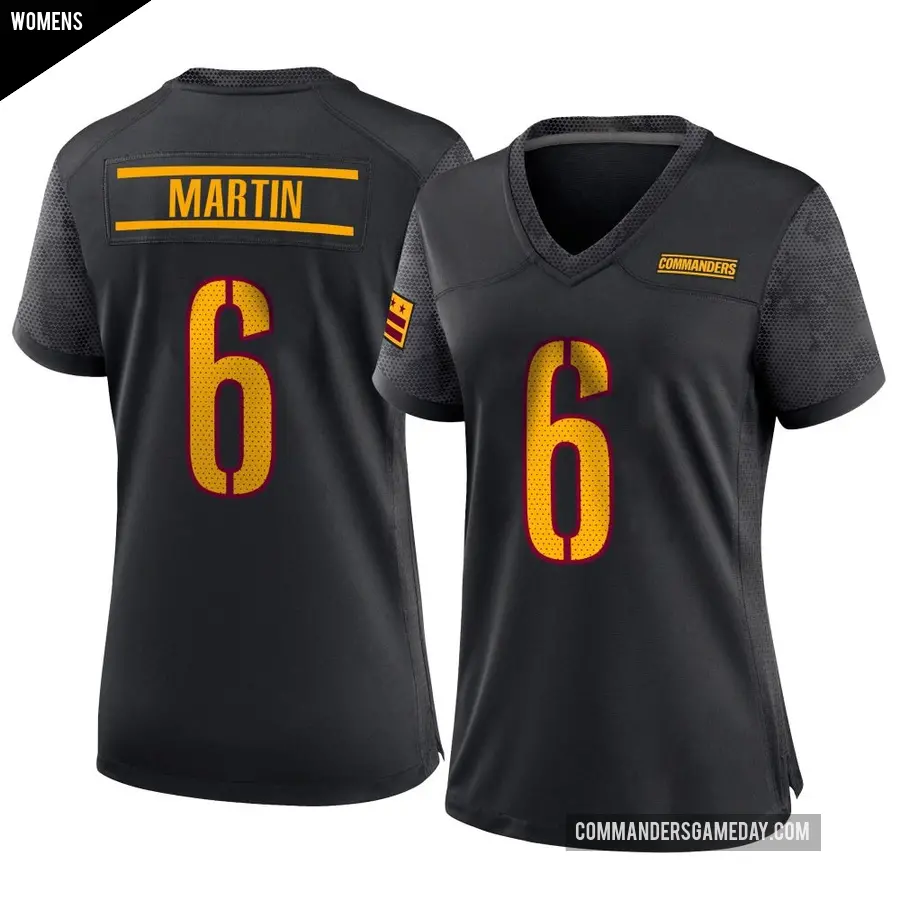 Women's Washington Commanders ＃6 Tay Martin Black Game Alternate Jersey