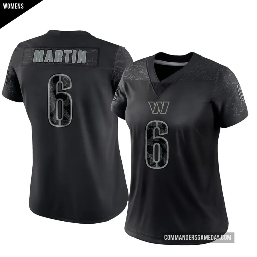Women's Washington Commanders ＃6 Tay Martin Black Limited Reflective Jersey
