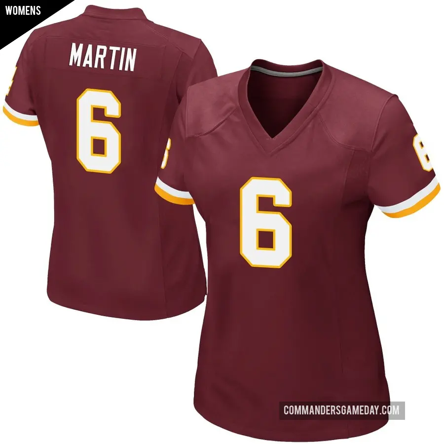 Women's Washington Commanders ＃6 Tay Martin Game Burgundy Team Color Jersey