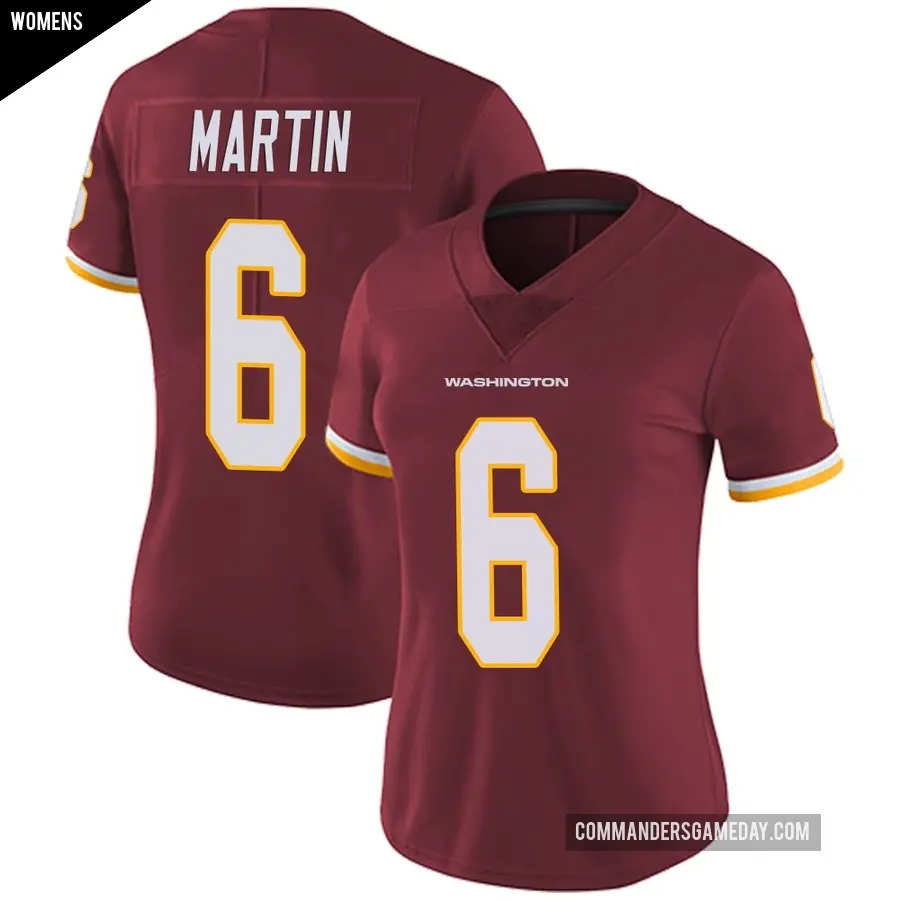 Women's Washington Commanders ＃6 Tay Martin Limited Burgundy Team Color Vapor Untouchable Jersey