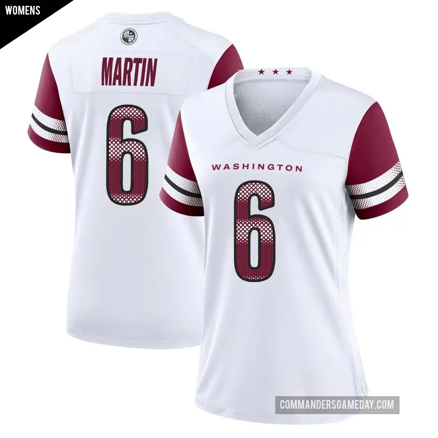 Women's Washington Commanders ＃6 Tay Martin White Game Jersey