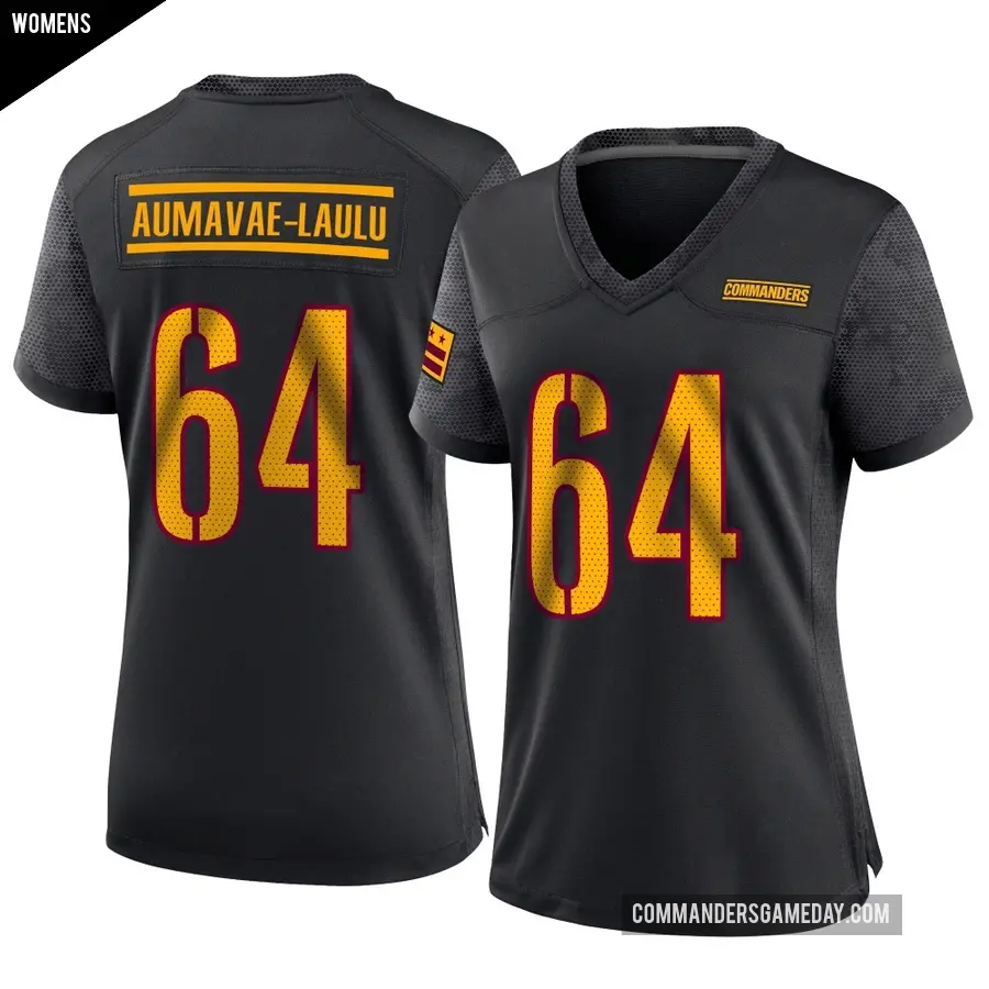 Women's Washington Commanders ＃64 Malaesala Aumavae-Laulu Black Game Alternate Jersey