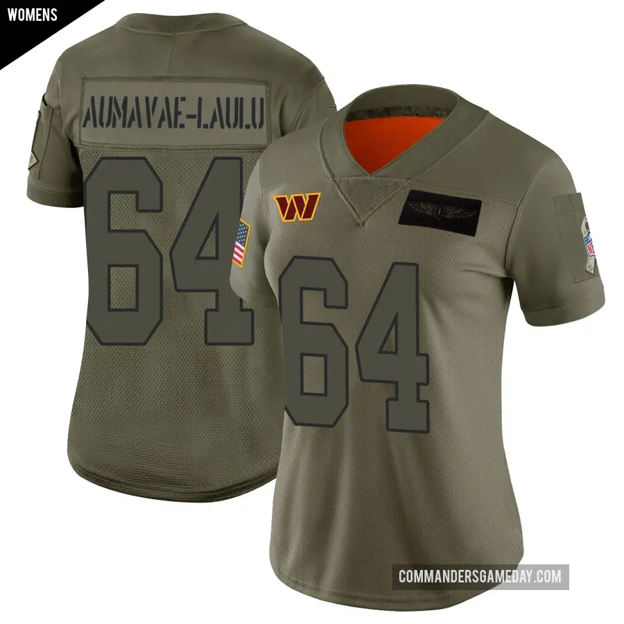 Women's Washington Commanders ＃64 Malaesala Aumavae-Laulu Camo Limited 2019 Salute to Service Jersey