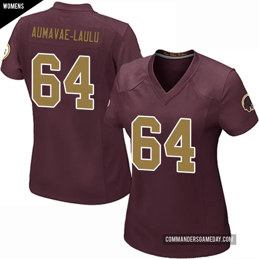 Women's Washington Commanders ＃64 Malaesala Aumavae-Laulu Game Burgundy Alternate Jersey