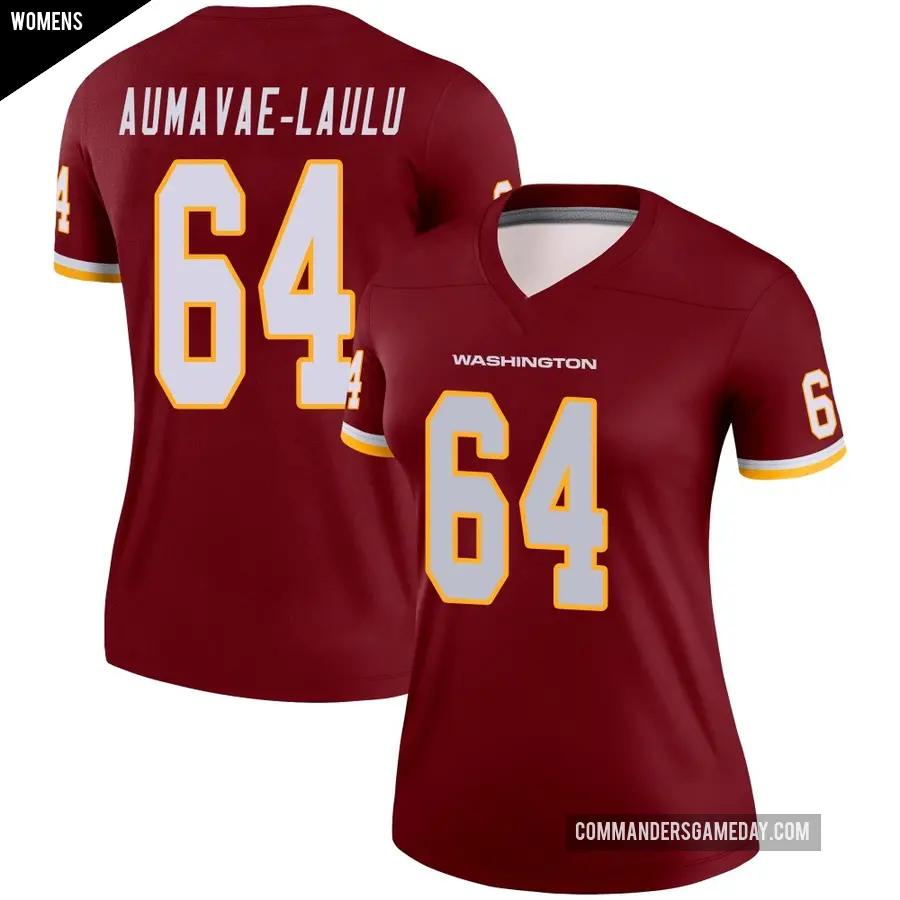 Women's Washington Commanders ＃64 Malaesala Aumavae-Laulu Legend Burgundy Jersey