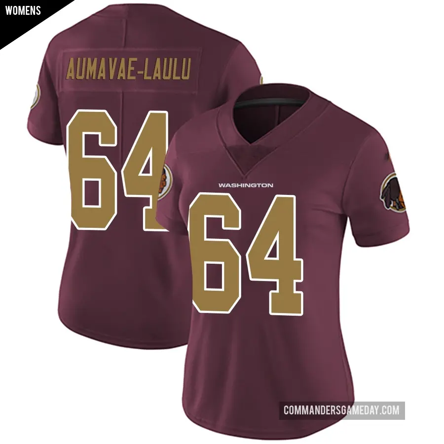 Women's Washington Commanders ＃64 Malaesala Aumavae-Laulu Limited Burgundy Alternate Vapor Untouchable Jersey