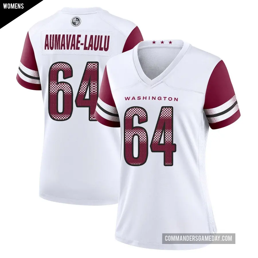 Women's Washington Commanders ＃64 Malaesala Aumavae-Laulu White Game Jersey