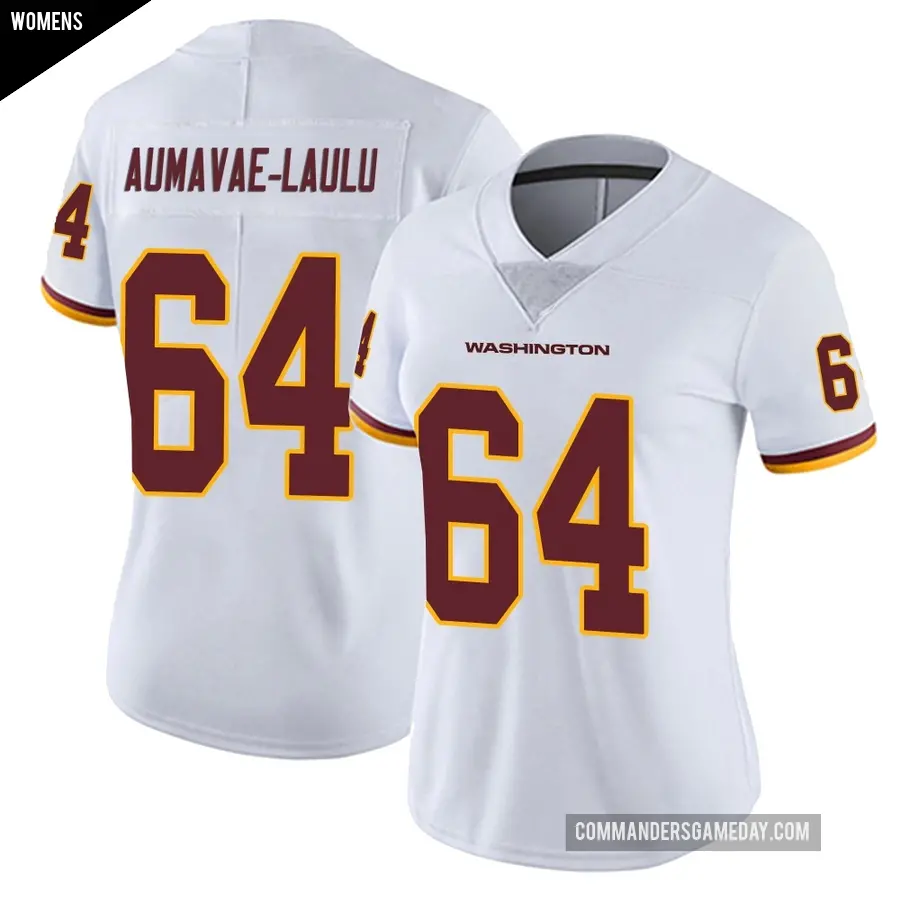 Women's Washington Commanders ＃64 Malaesala Aumavae-Laulu White Limited Vapor Untouchable Jersey