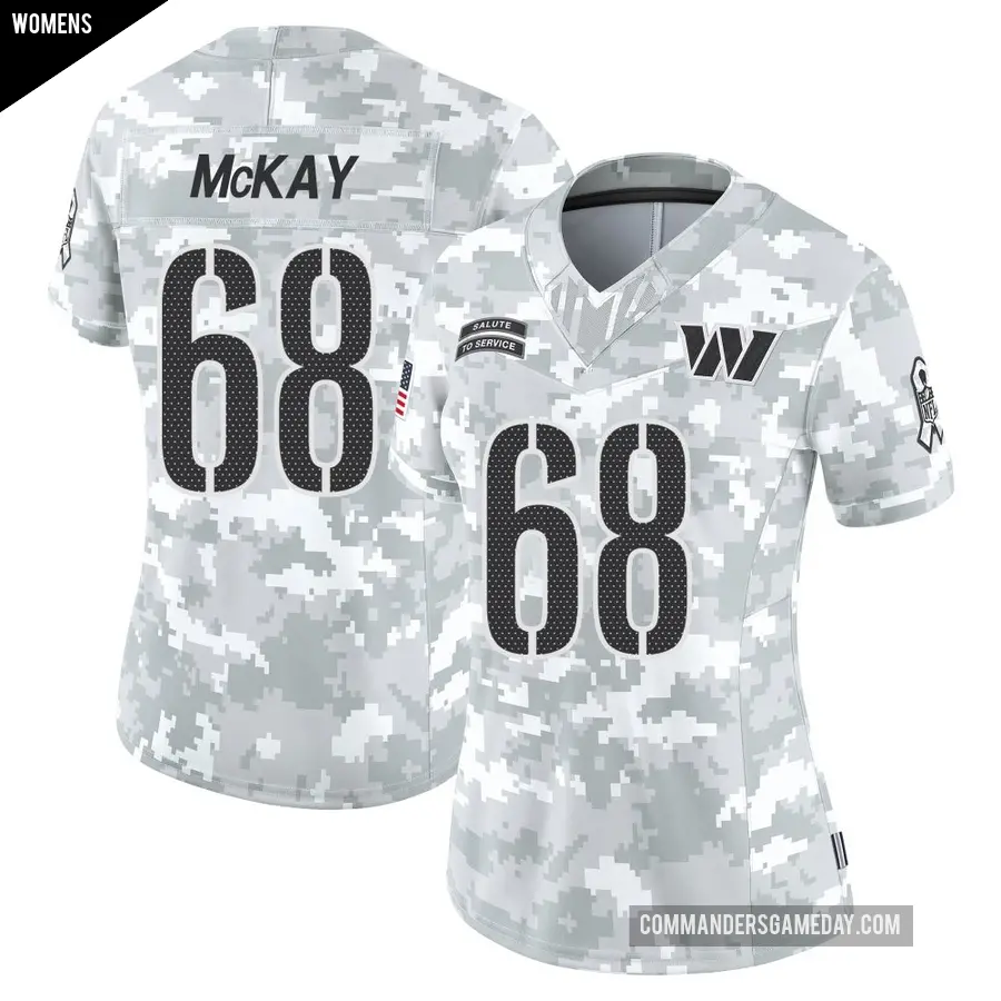 Women's Washington Commanders ＃68 Timothy McKay Arctic Camo Limited 2024 Salute to Service Jersey