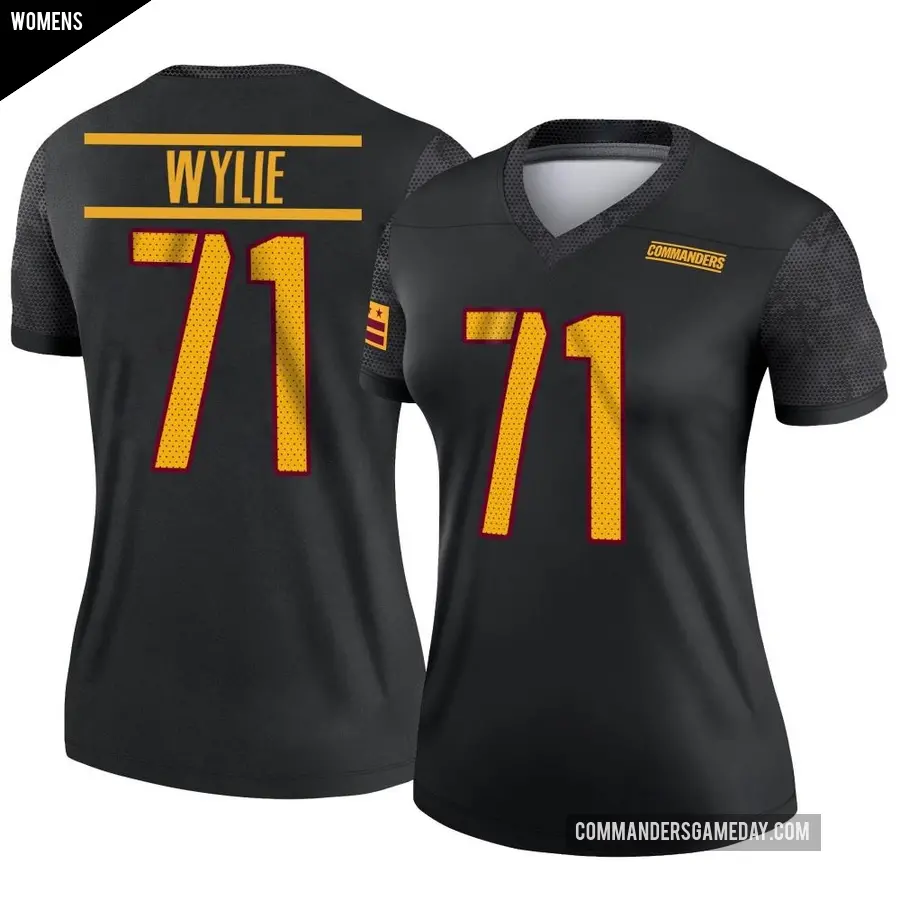 Women's Washington Commanders ＃71 Andrew Wylie Black Legend Alternate Jersey