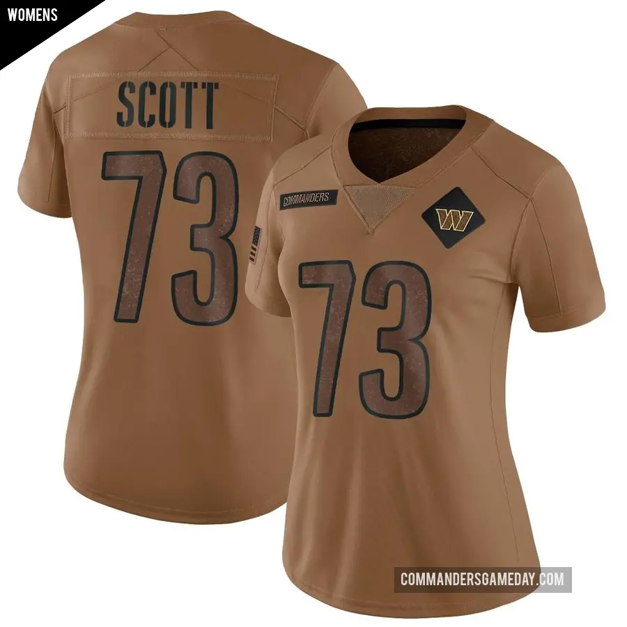 Women's Washington Commanders ＃73 Trent Scott Brown Limited 2023 Salute To Service Jersey