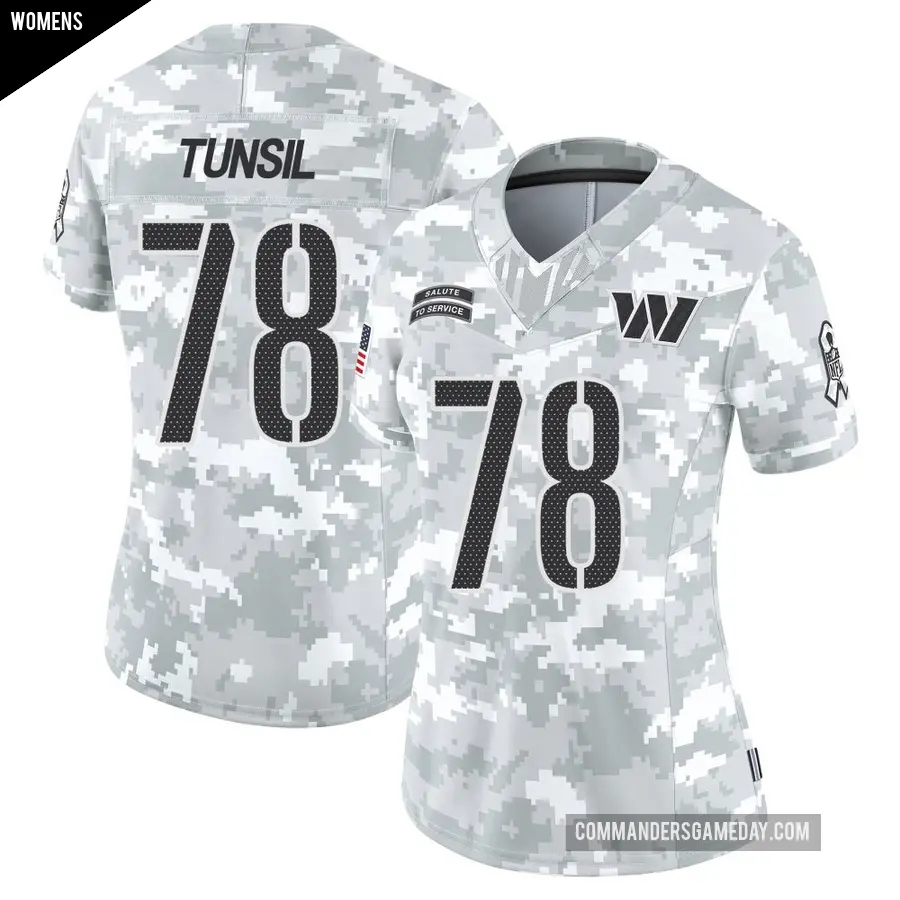 Women's Washington Commanders ＃78 Laremy Tunsil Arctic Camo Limited 2024 Salute to Service Jersey