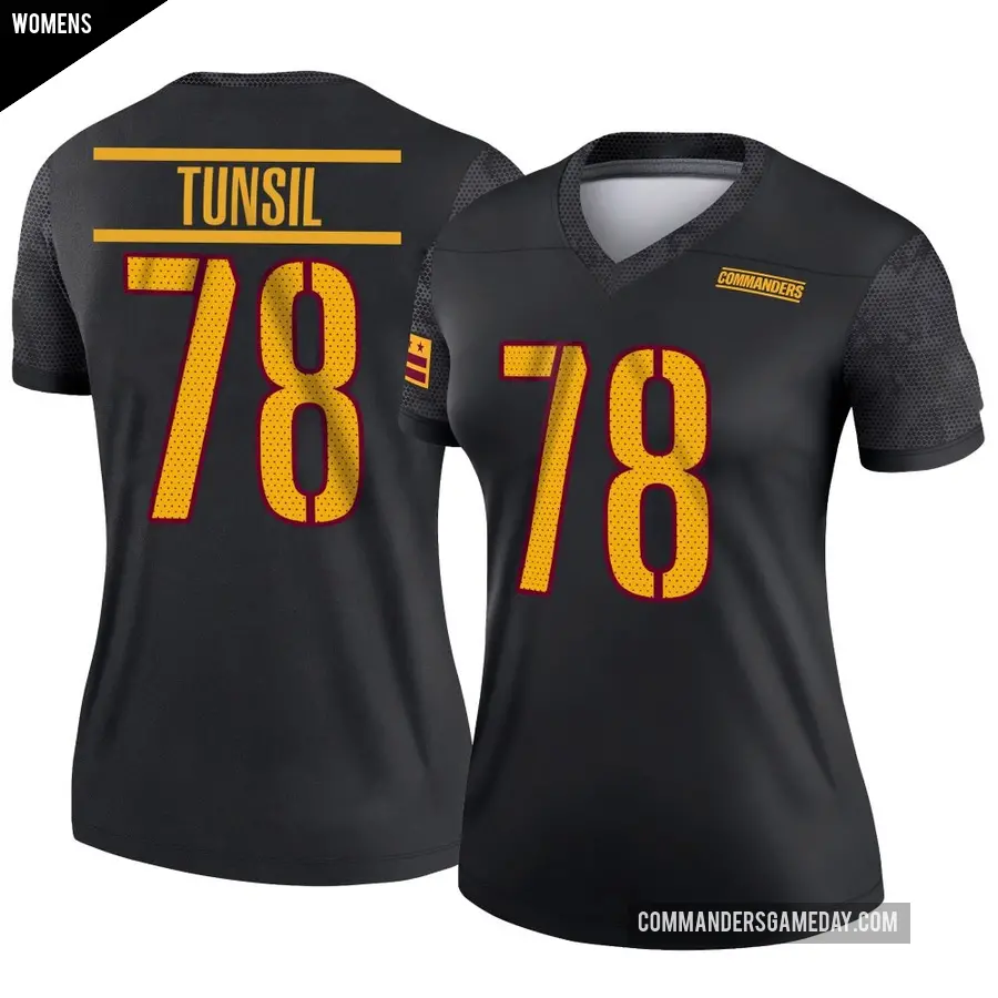 Women's Washington Commanders ＃78 Laremy Tunsil Black Legend Alternate Jersey