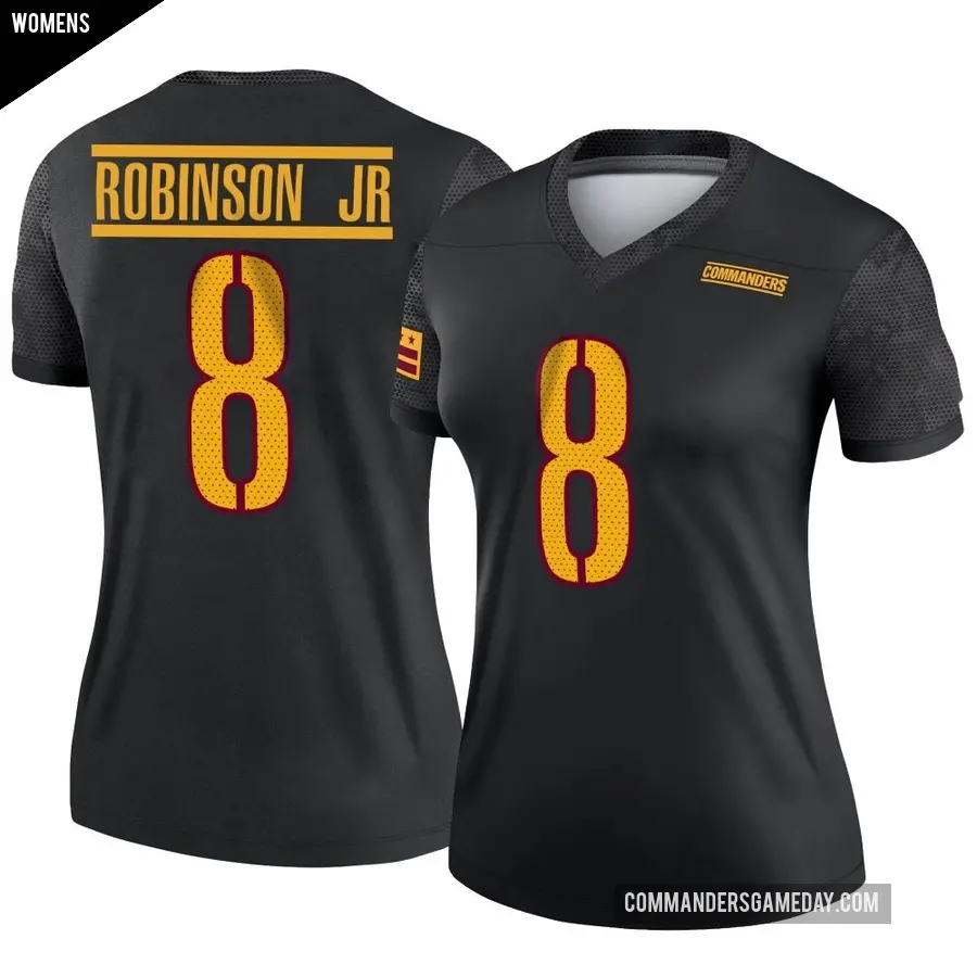 Women's Washington Commanders ＃8 Brian Robinson Jr. Black Legend Alternate Jersey