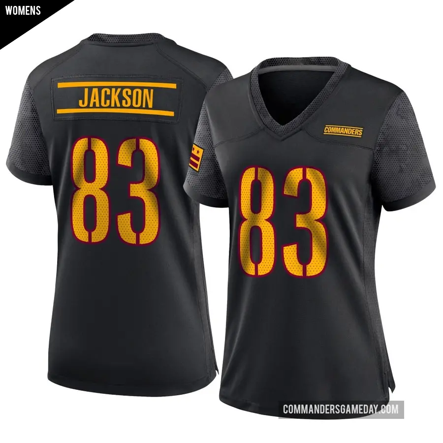 Women&#039;s Washington Commanders &#65283;83 Tyree Jackson Black Game Alternate Jersey