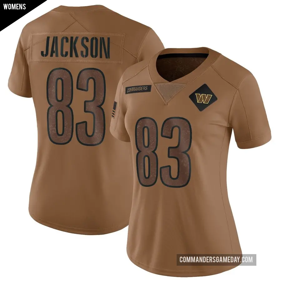 Women's Washington Commanders ＃83 Tyree Jackson Brown Limited 2023 Salute To Service Jersey