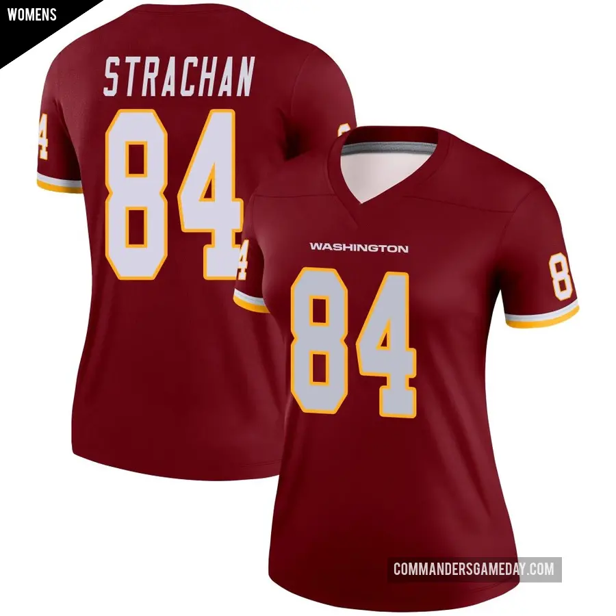 Women's Washington Commanders ＃84 Mike Strachan Legend Burgundy Jersey
