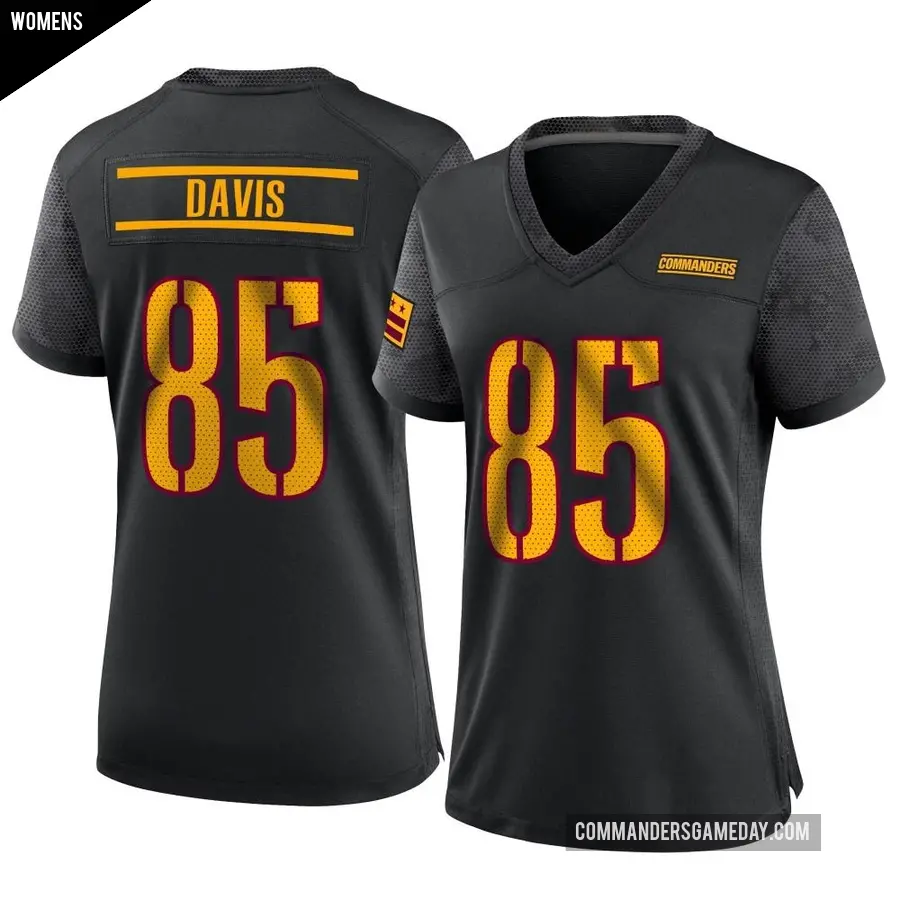 Women's Washington Commanders ＃85 Vernon Davis Black Game Alternate Jersey