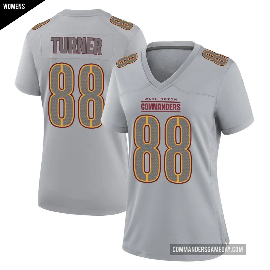 Women's Washington Commanders ＃88 Cole Turner Gray Game Atmosphere Fashion Jersey