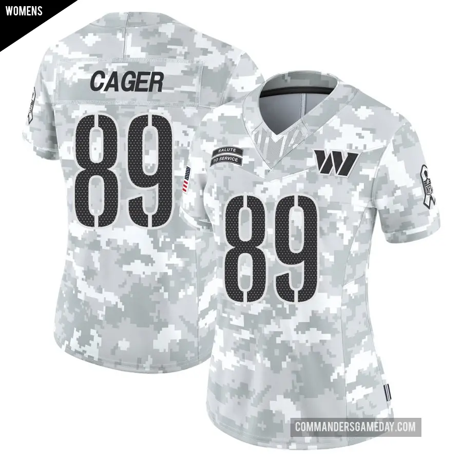 Women's Washington Commanders ＃89 Lawrence Cager Arctic Camo Limited 2024 Salute to Service Jersey