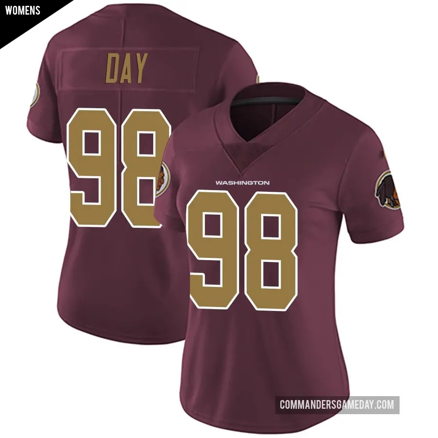Women's Washington Commanders ＃98 Sheldon Day Limited Burgundy Alternate Vapor Untouchable Jersey