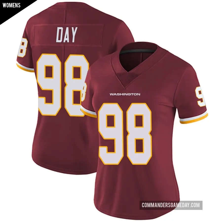 Women's Washington Commanders ＃98 Sheldon Day Limited Burgundy Team Color Vapor Untouchable Jersey