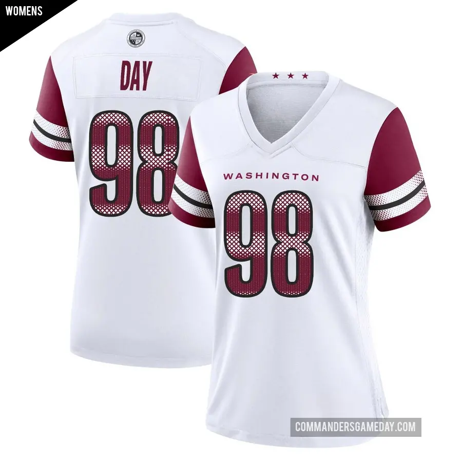 Women's Washington Commanders ＃98 Sheldon Day White Game Jersey