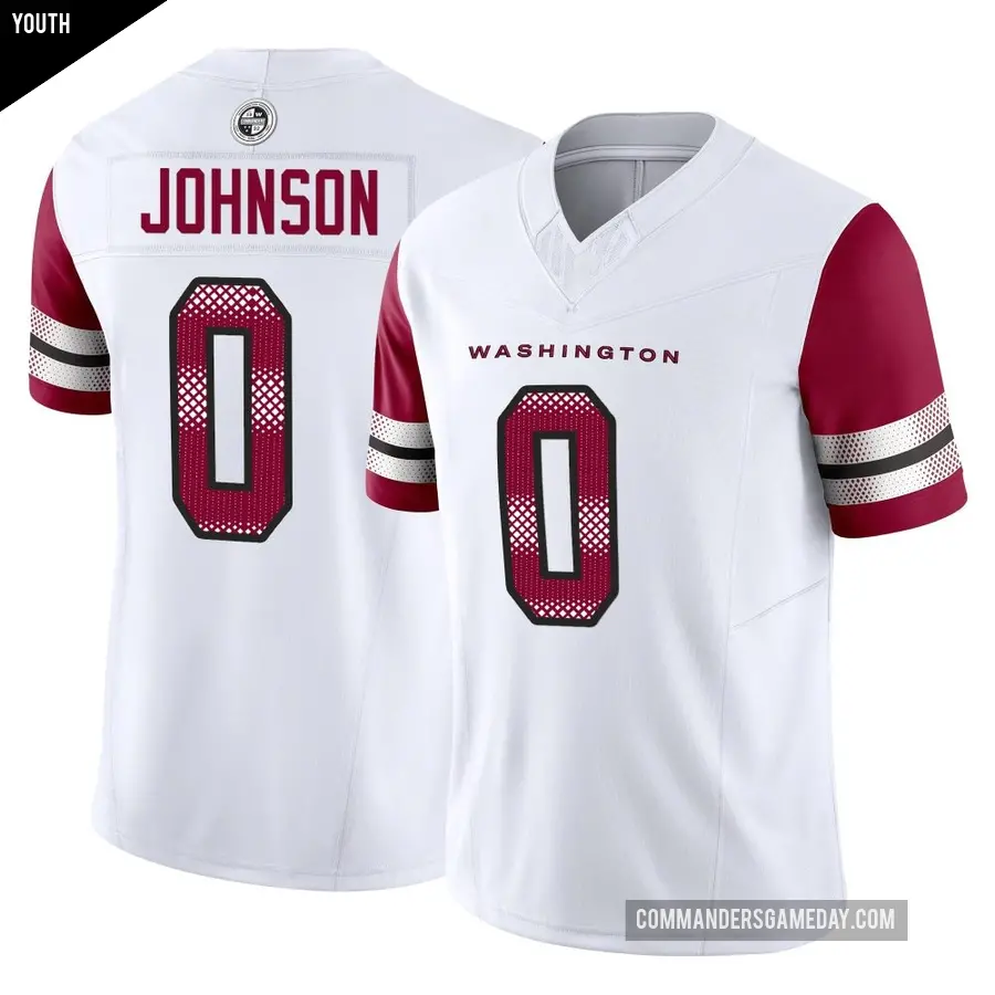 Youth Washington Commanders ＃0 Josh Johnson White Limited Vapor F.U.S.E. Jersey