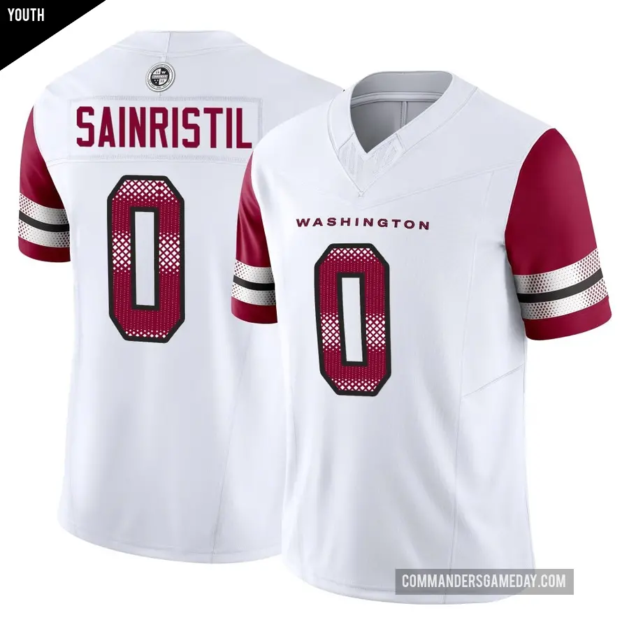 Youth Washington Commanders ＃0 Mike Sainristil White Limited Vapor F.U.S.E. Jersey