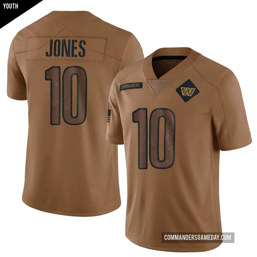 Youth Washington Commanders ＃10 Jacoby Jones Brown Limited 2023 Salute To Service Jersey
