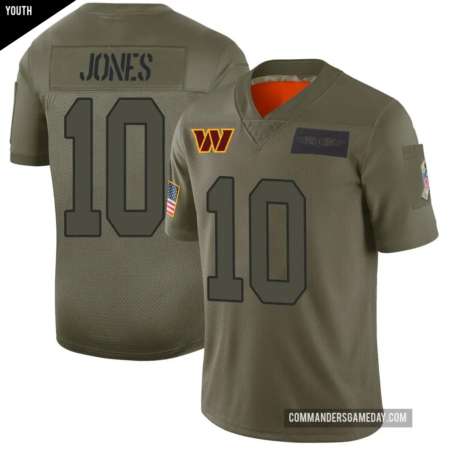 Youth Washington Commanders ＃10 Jacoby Jones Camo Limited 2019 Salute to Service Jersey