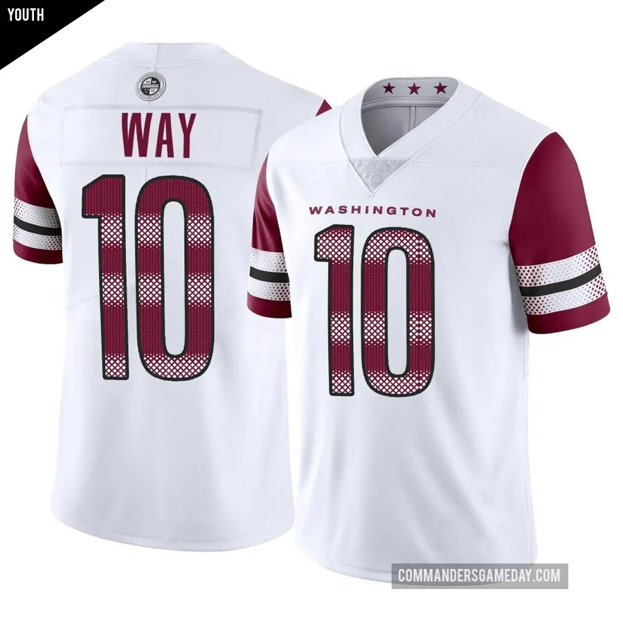 Youth Washington Commanders ＃10 Tress Way White Limited Vapor Jersey