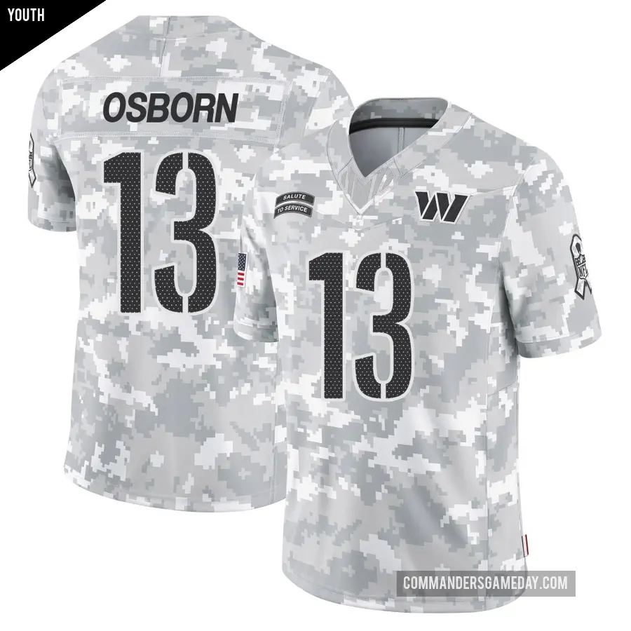 Youth Washington Commanders ＃13 K.J. Osborn Arctic Camo Limited 2024 Salute to Service Jersey