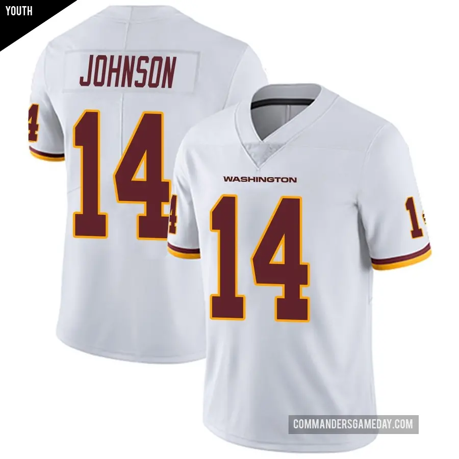 Youth Washington Commanders ＃14 Josh Johnson White Limited Vapor Untouchable Jersey