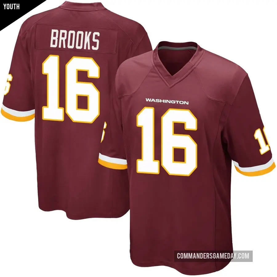 Youth Washington Commanders ＃16 Ja'Corey Brooks Game Burgundy Team Color Jersey