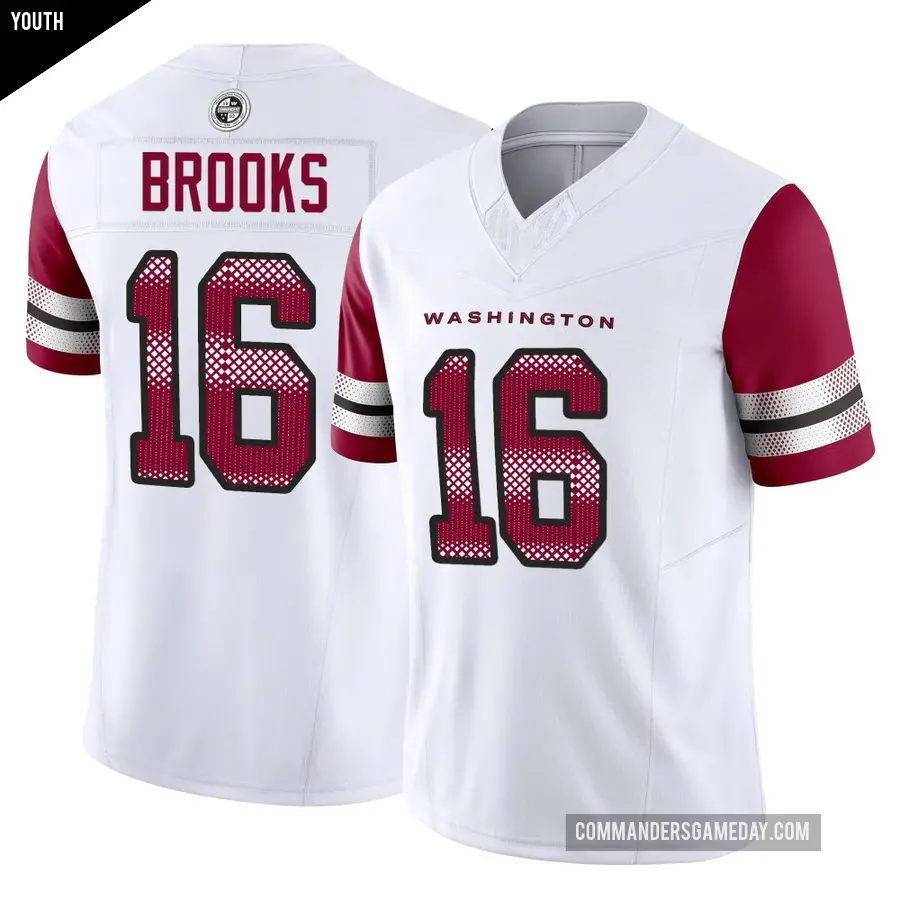 Youth Washington Commanders ＃16 Ja'Corey Brooks White Limited Vapor F.U.S.E. Jersey