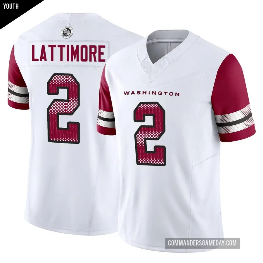 Youth Washington Commanders ＃2 Marshon Lattimore White Limited Vapor F.U.S.E. Jersey