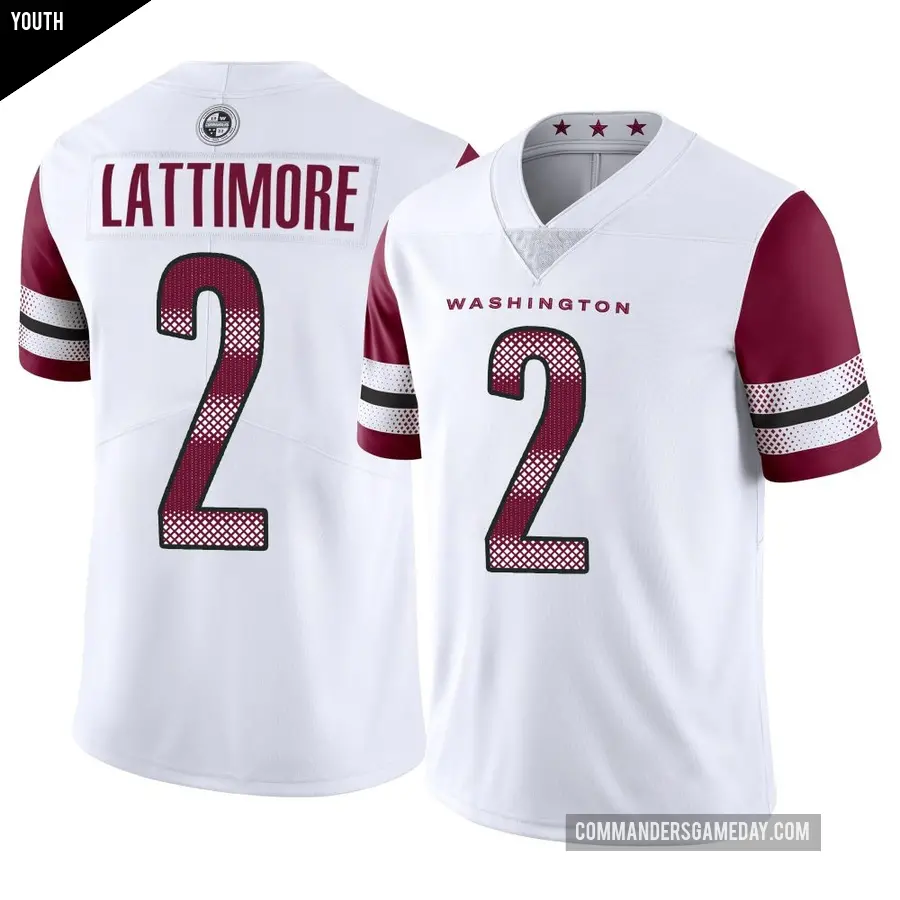 Youth Washington Commanders ＃2 Marshon Lattimore White Limited Vapor Jersey
