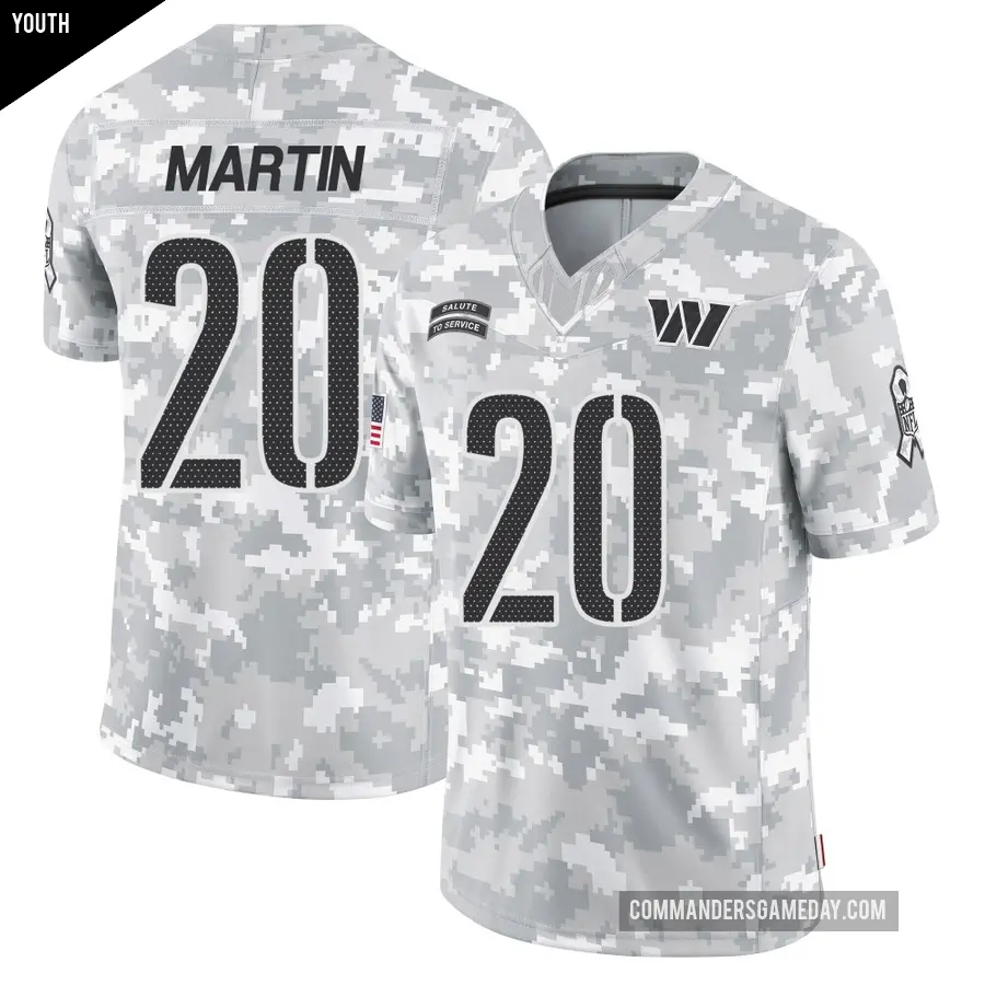 Youth Washington Commanders ＃20 Quan Martin Arctic Camo Limited 2024 Salute to Service Jersey