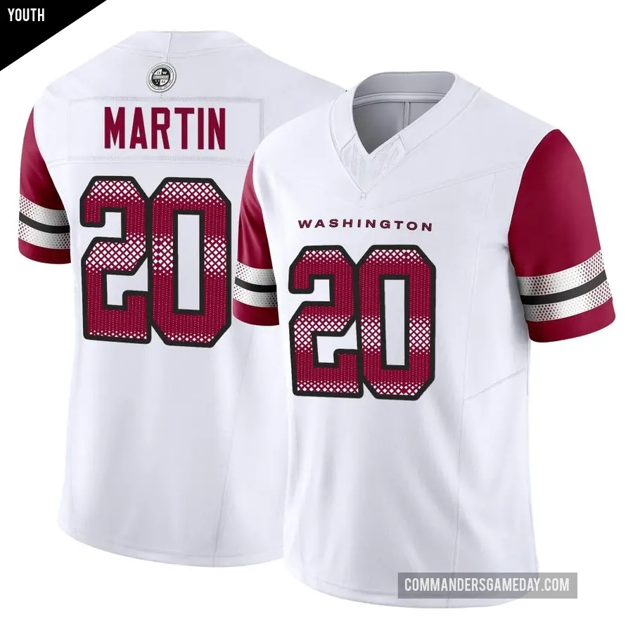 Youth Washington Commanders ＃20 Quan Martin White Limited Vapor F.U.S.E. Jersey