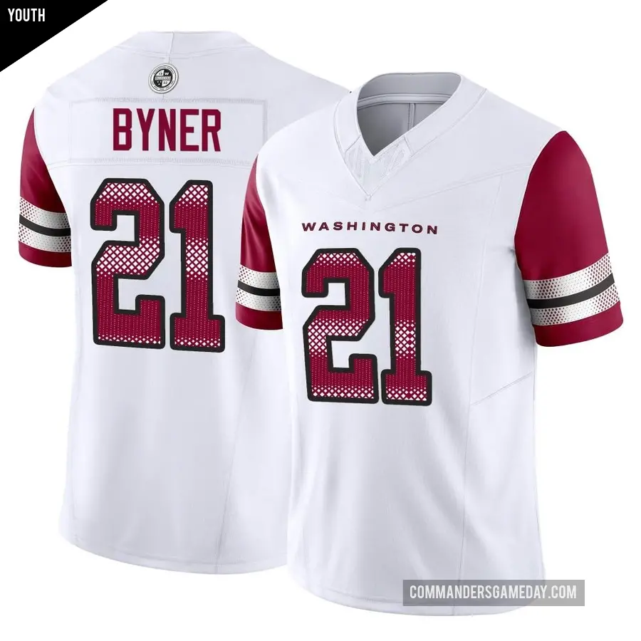 Youth Washington Commanders ＃21 Earnest Byner White Limited Vapor F.U.S.E. Jersey